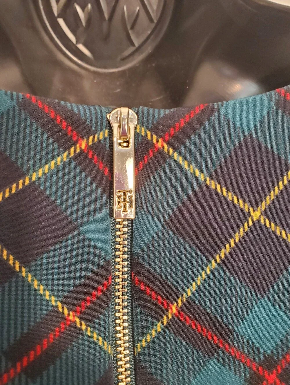 Tommy Hilfiger Green, Navy & Red Plaid Shift Dress 6